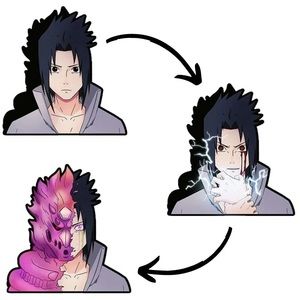 Naruto: Sasuke Uchiha Anime/Manga 3D Lenticular Motion Effect Car Decal Sticker